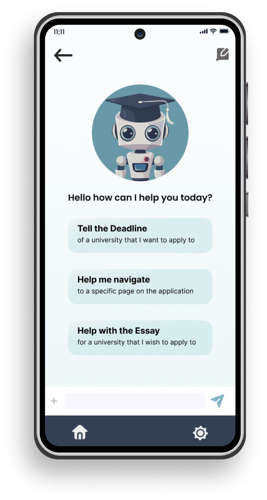Conversational bot screen