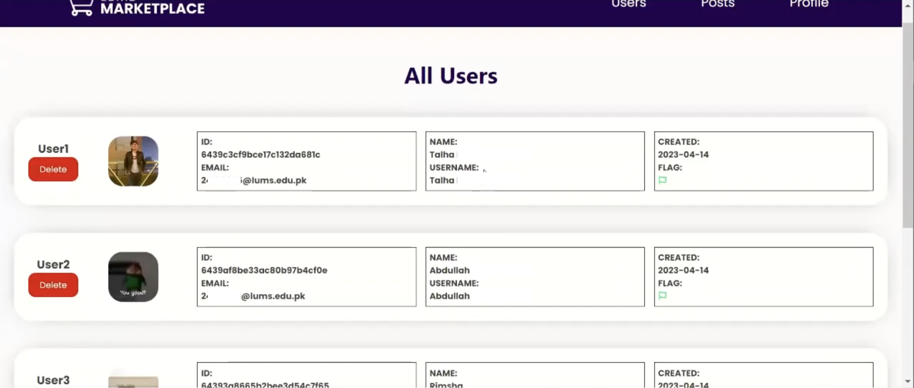 Seller dashboard with metrics and quick actions