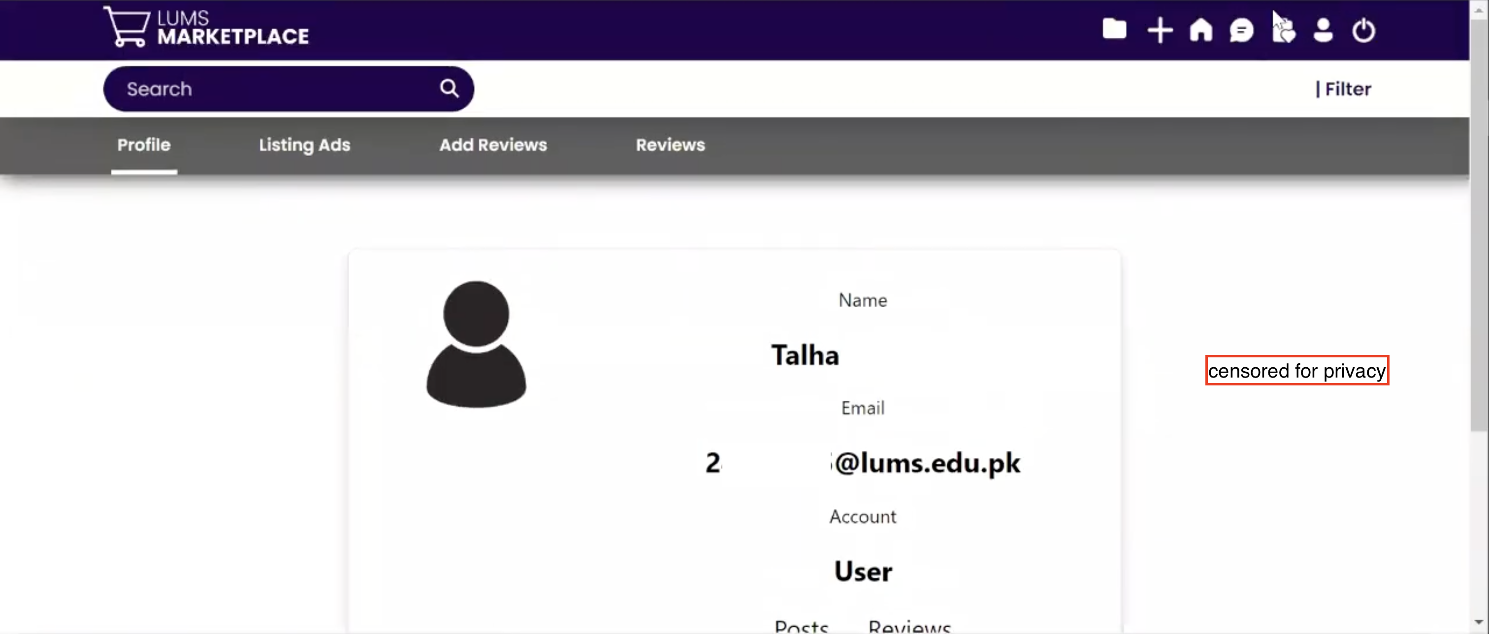 Mobile responsive view of marketplace